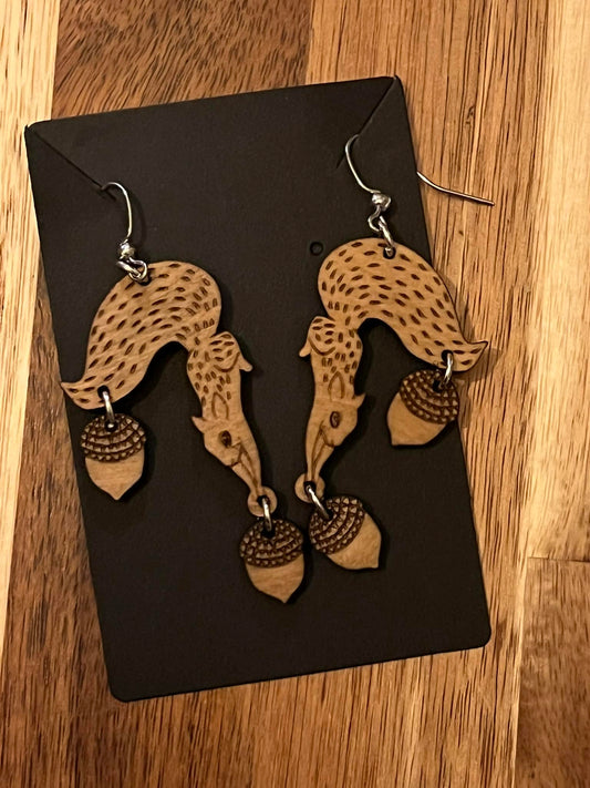 Squirrel & Acorn Dangle Earrings