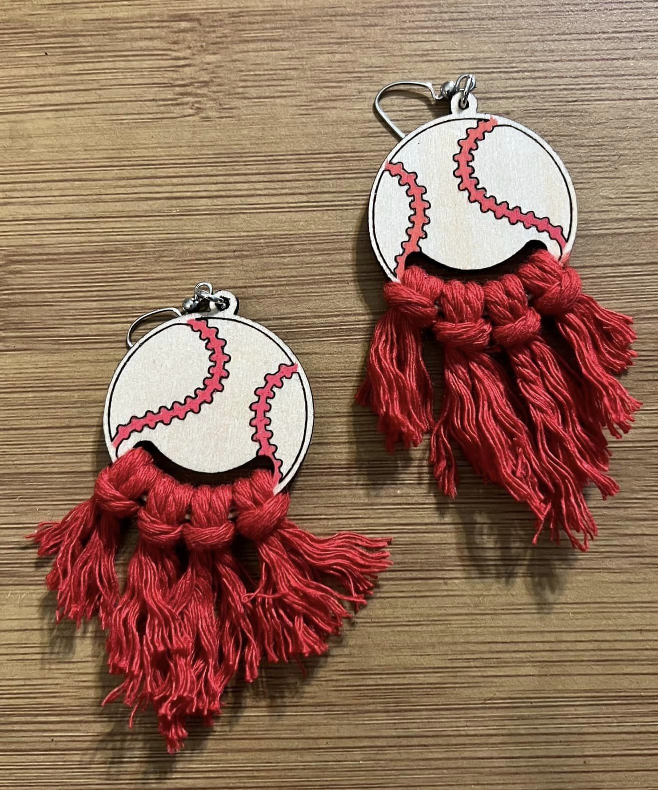 Baseball Fringe Earrings