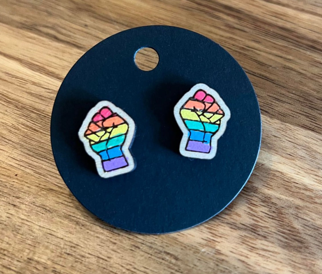 Rainbow Fist Studs