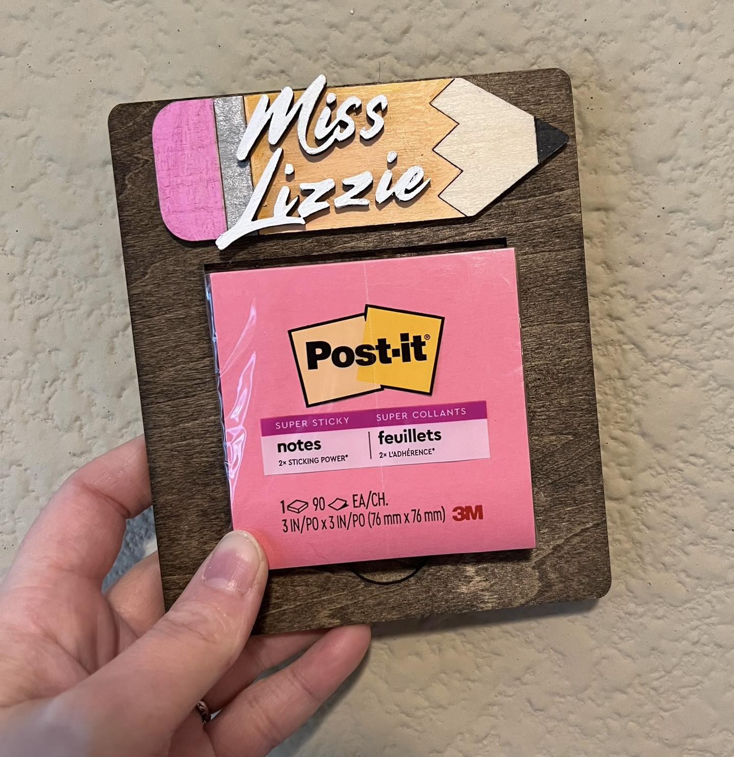 Teacher Post It Note Holder Pencil Version