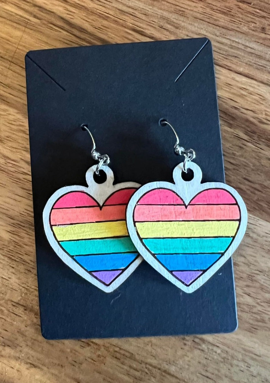 Rainbow Hearts Dangle Earrings