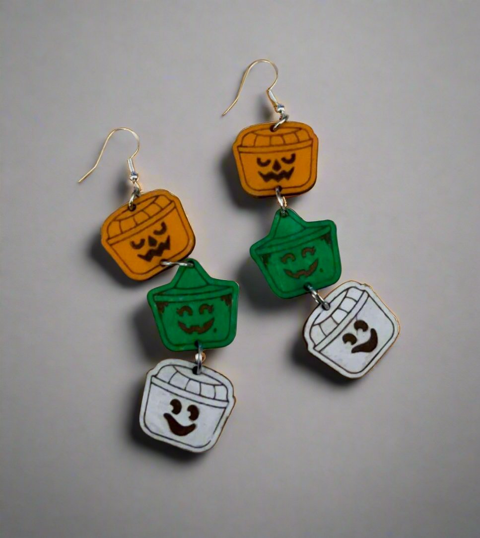 Vintage Spooky Bucket Earrings