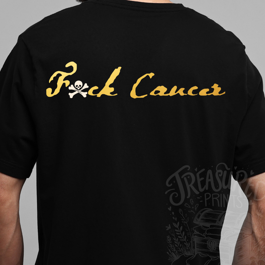 Never Shall We Die, F*ck Cancer Pirate Skull Tee