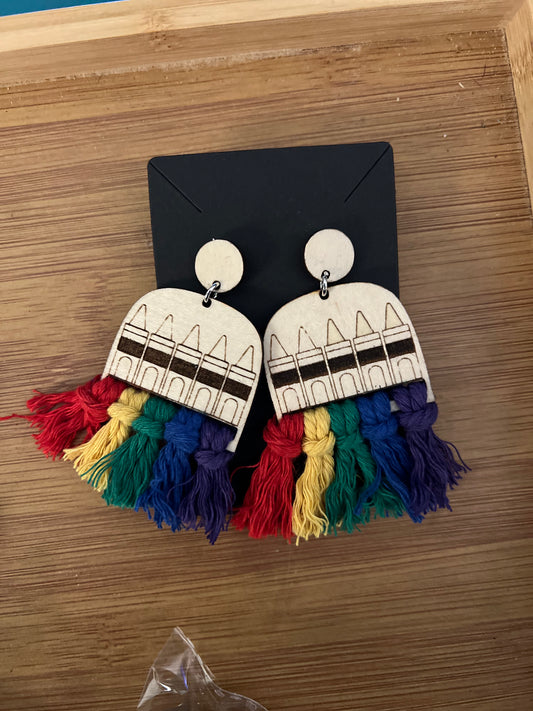 Macrame Crayon Earrings