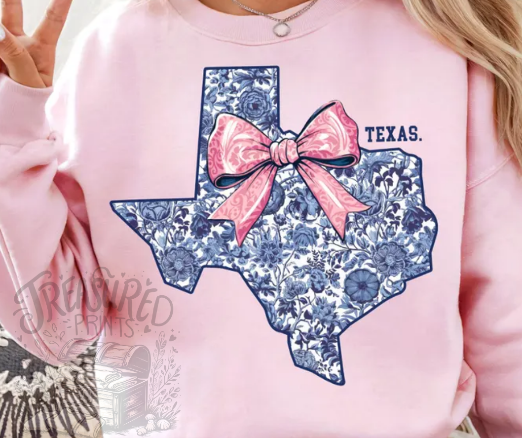 Blue Floral Texas Coquette Tee