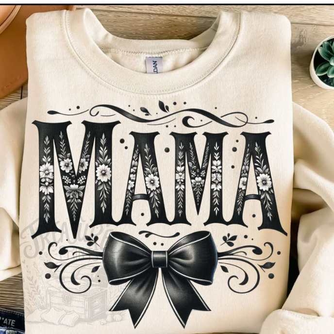 Black Toile Mama Tee