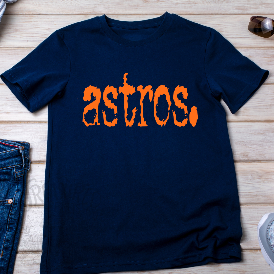 Astros Distressed Typewriter