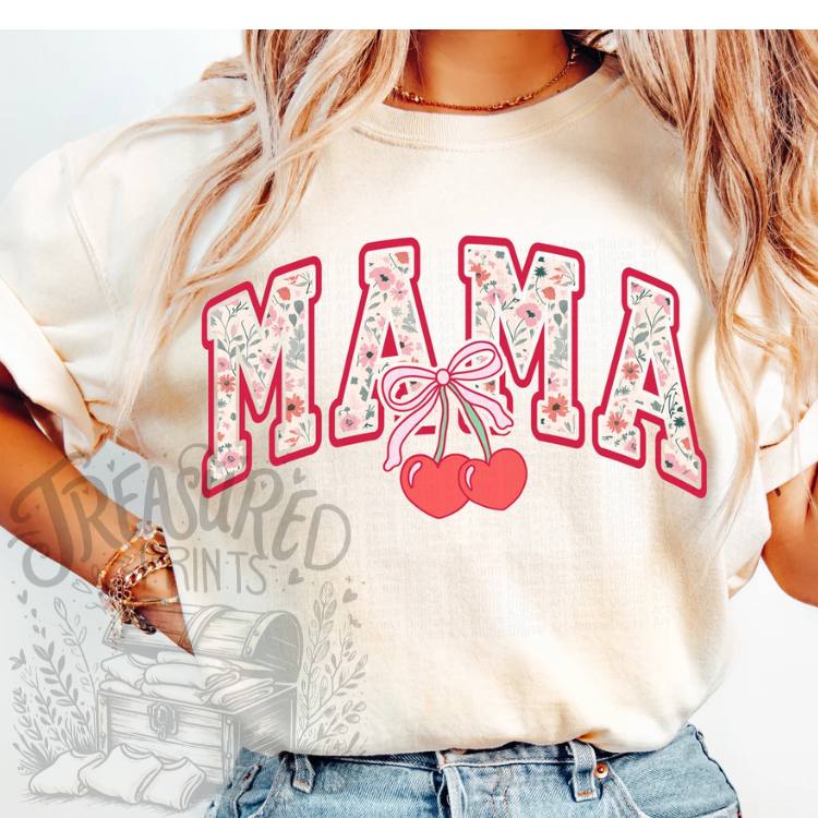 Cherry Patterned Mama Tee