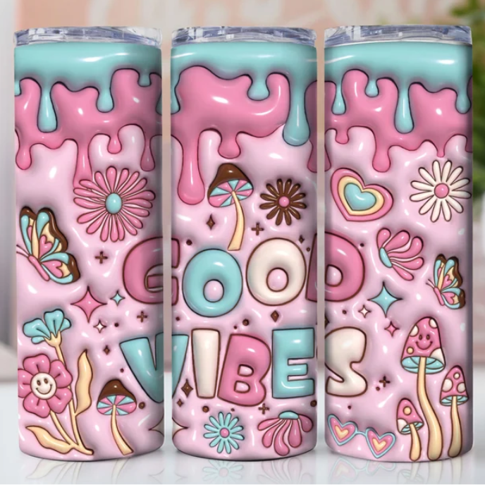 Inflated Look Good Vibes Pastel 20 oz Tumbler