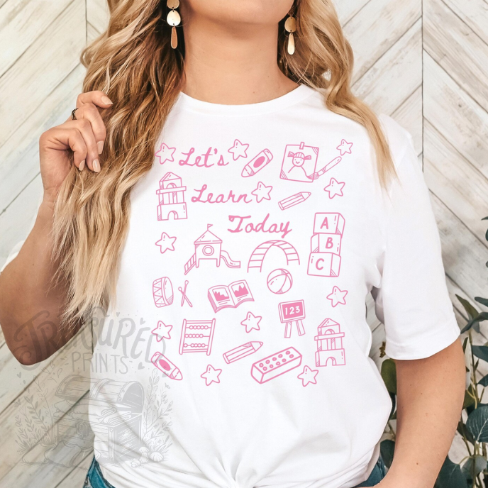 Let's Learn Today Doodle Tee