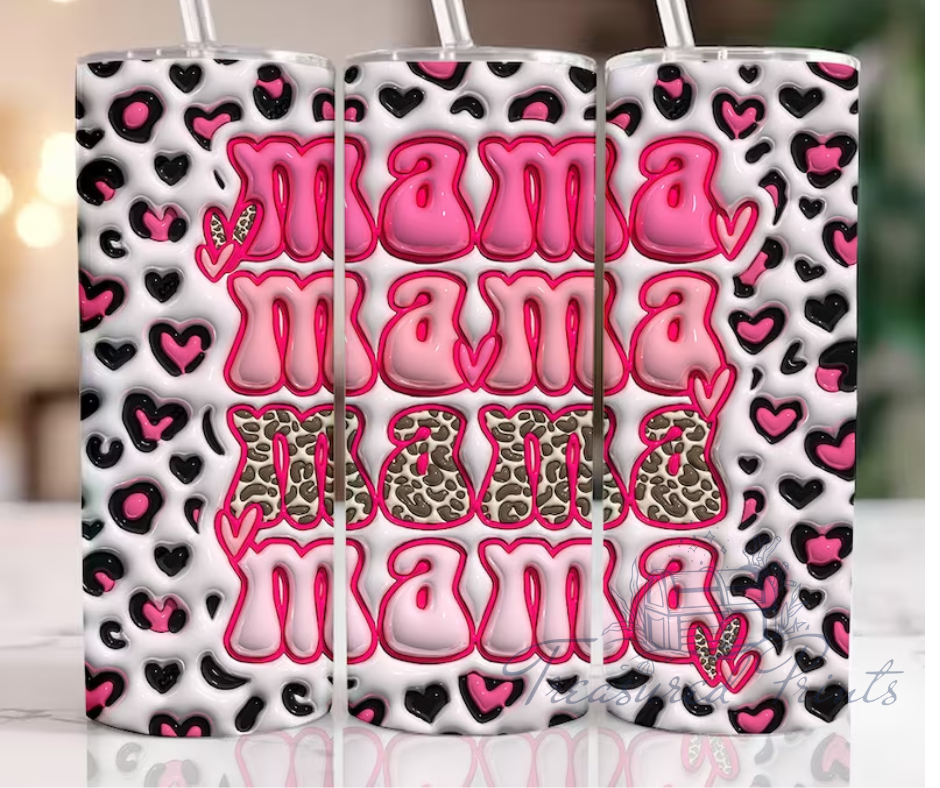 Inflated Pink Leopard Mama 20oz Tumbler