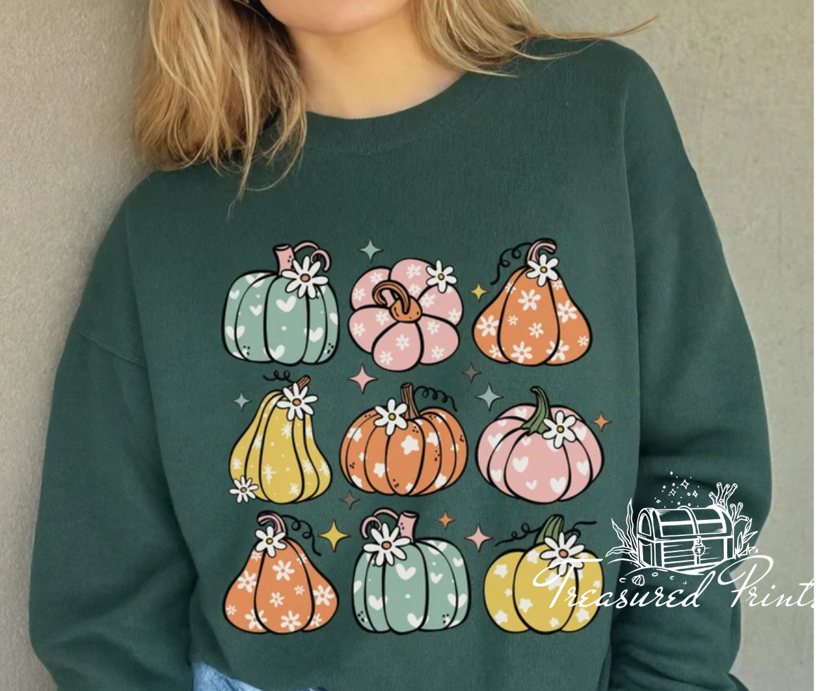 Retro Colorful Pumpkin Coquette