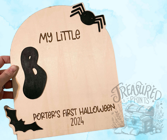 Baby Footprint Board First Halloween