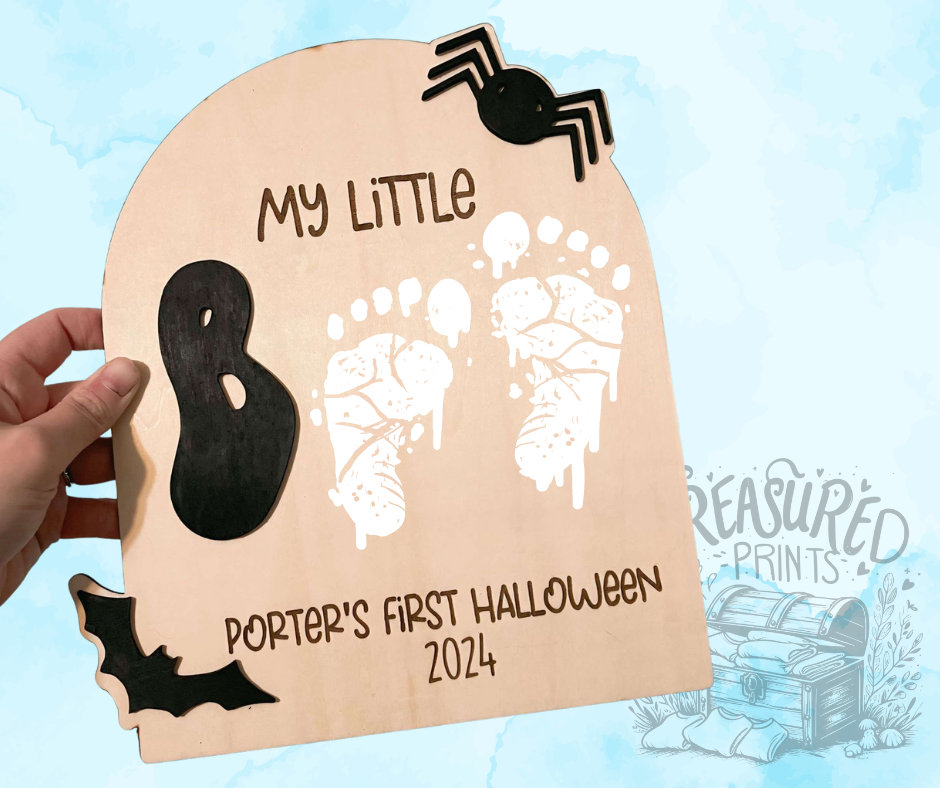 Baby Footprint Board First Halloween