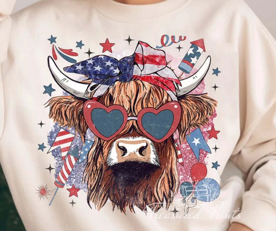 Highland Patriotic Cow