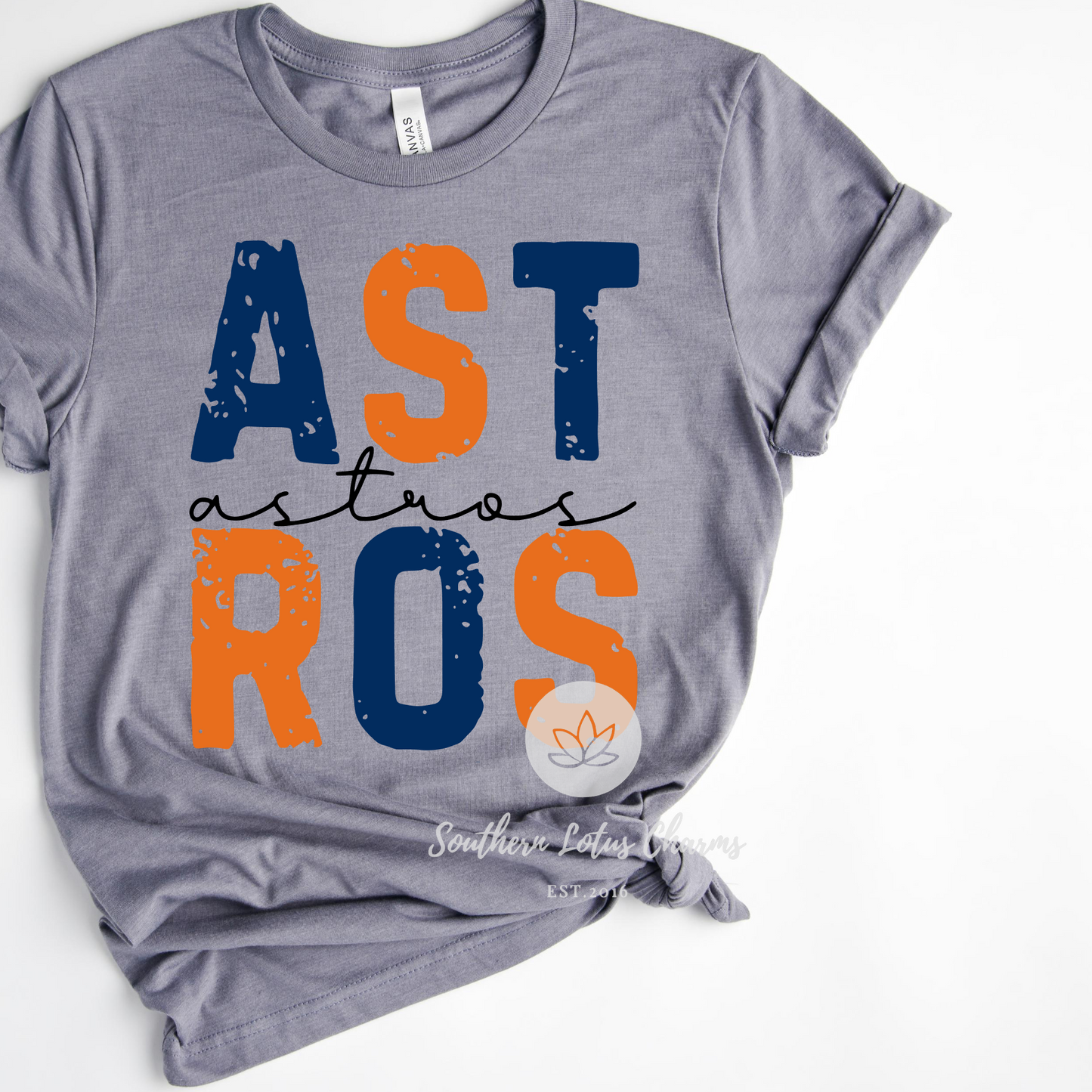 Astros Distressed Block & Cursive