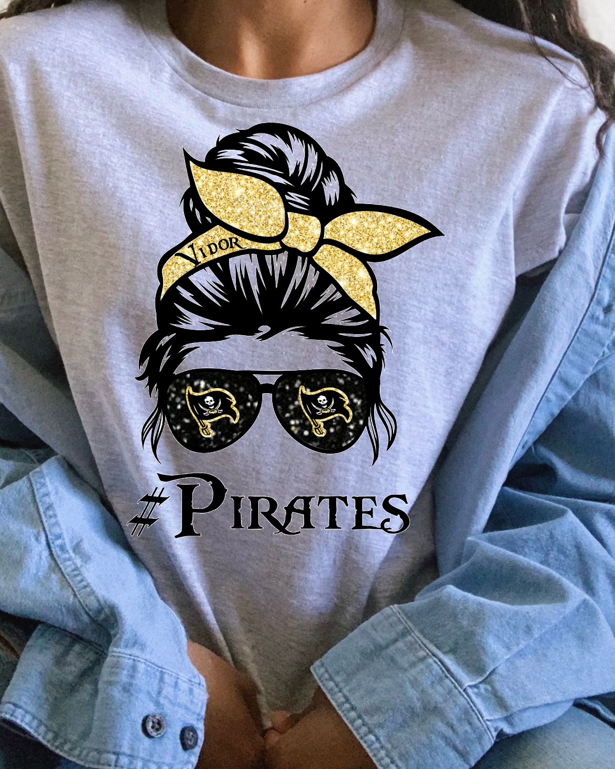 Messy Bun Pirates Tee #p35