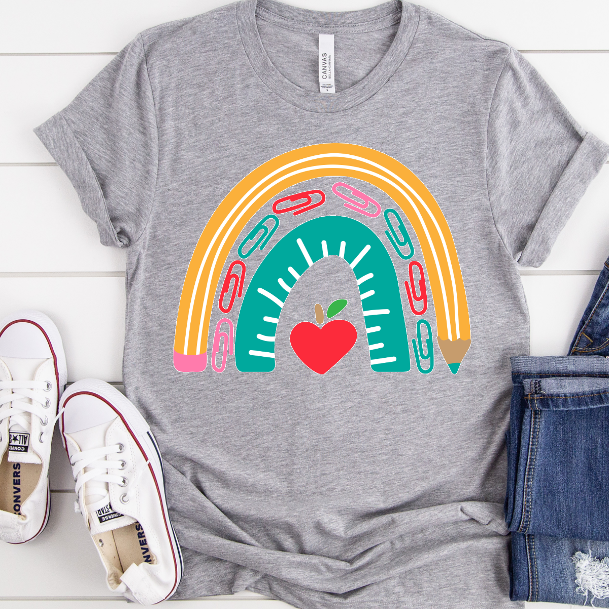 School Supplies Rainbow