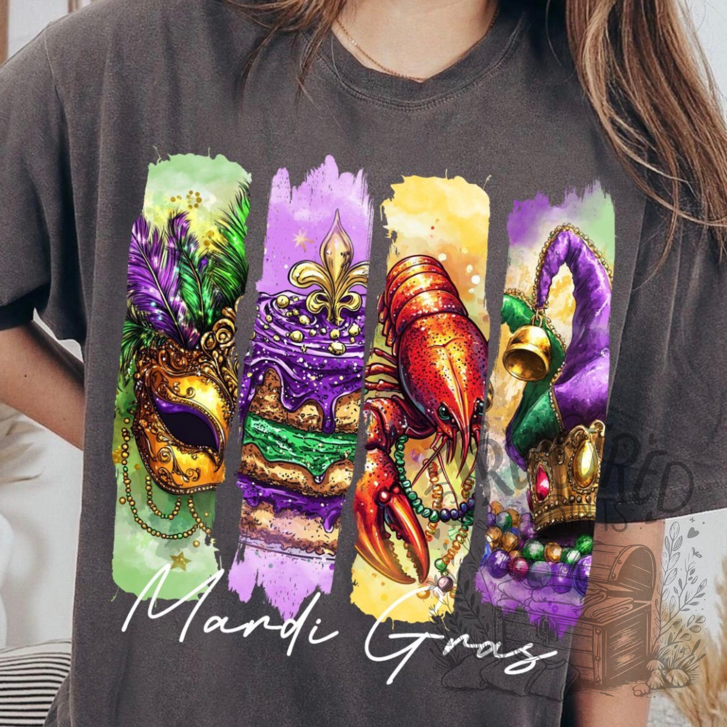 Brushstroke Mardi Gras Tee