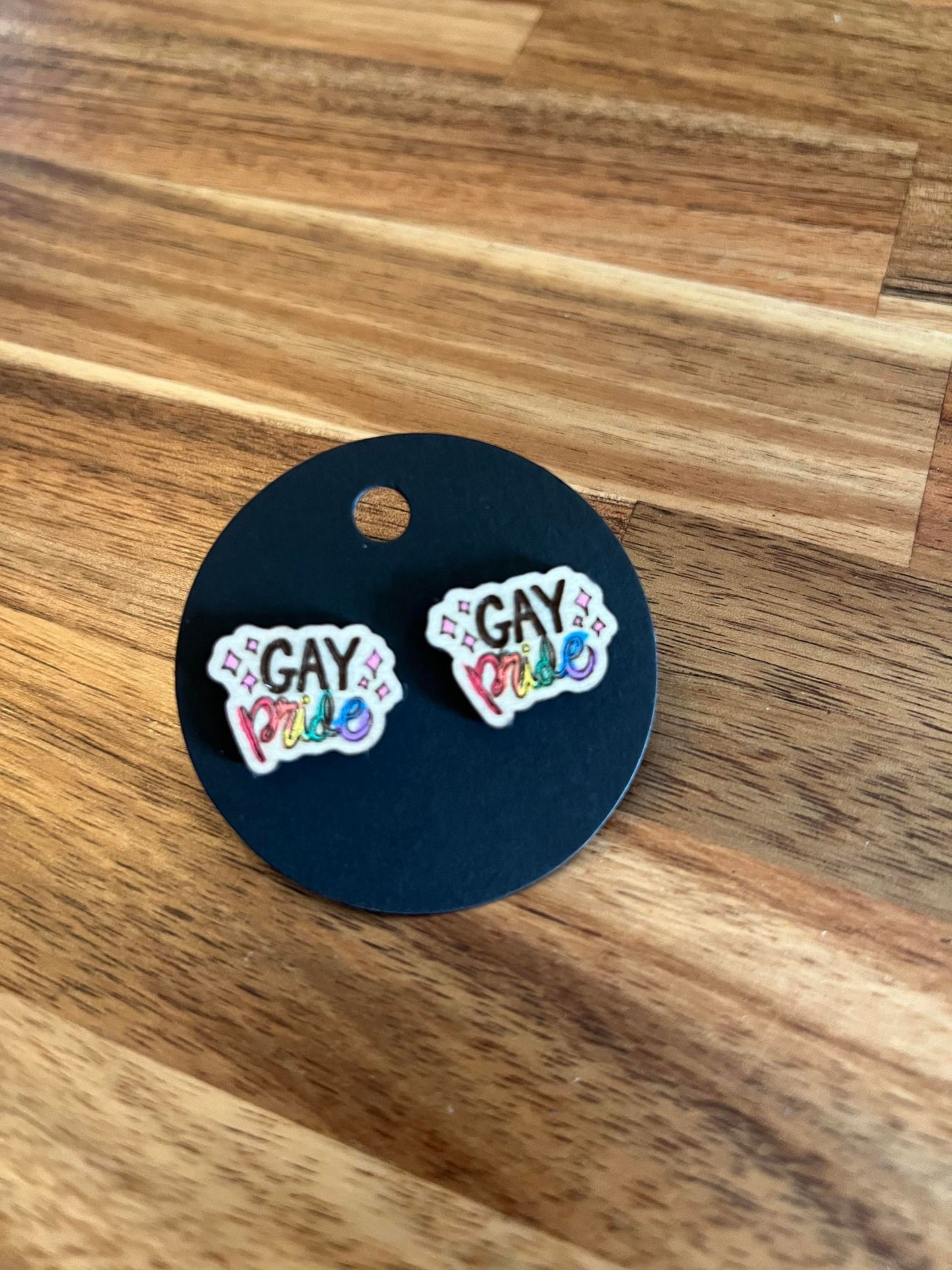 Gay Pride Sparkle Studs