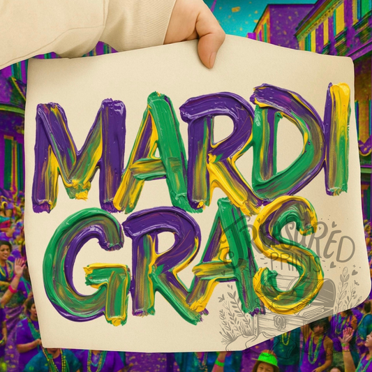 Faux painted Mardi Gras Tee