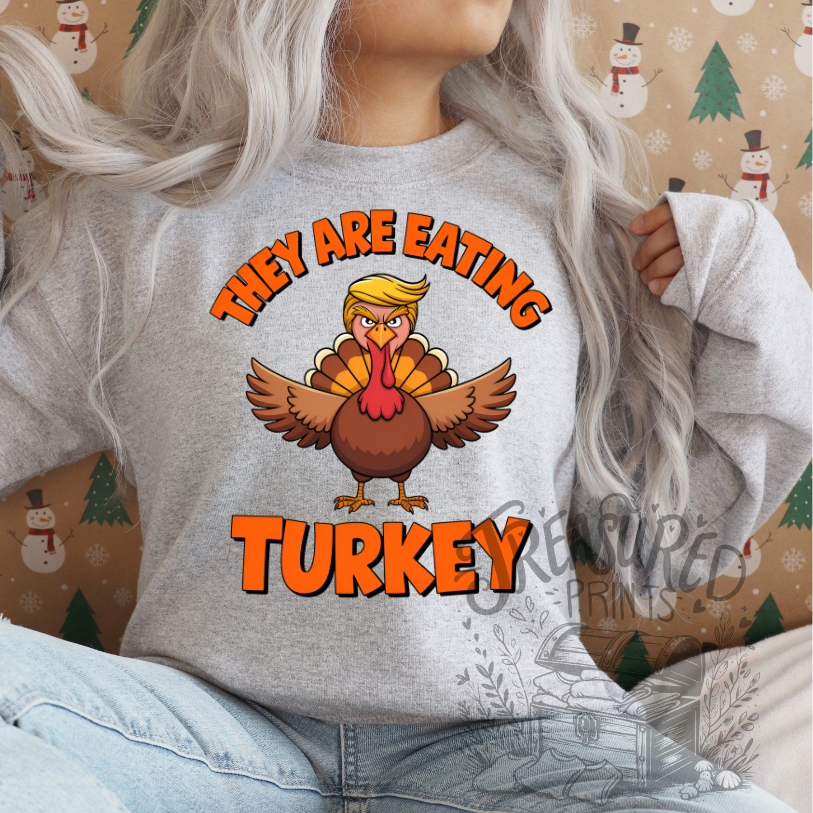They Are Eating Turkey!