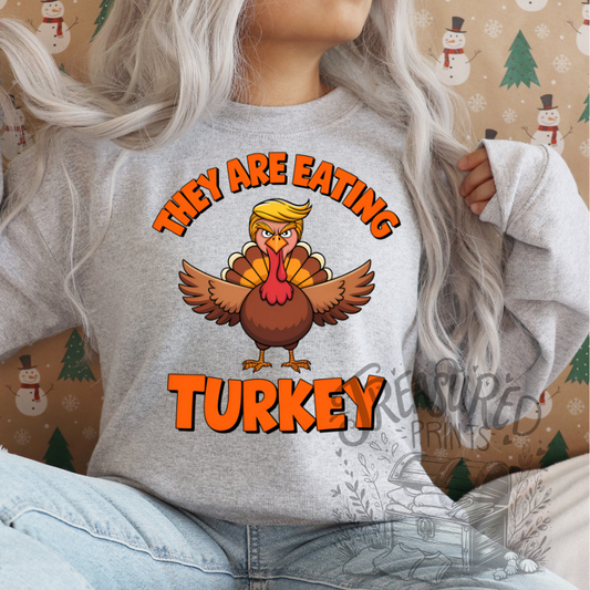 They Are Eating Turkey!