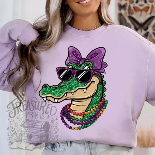 Glitter Mardi Gras Gator