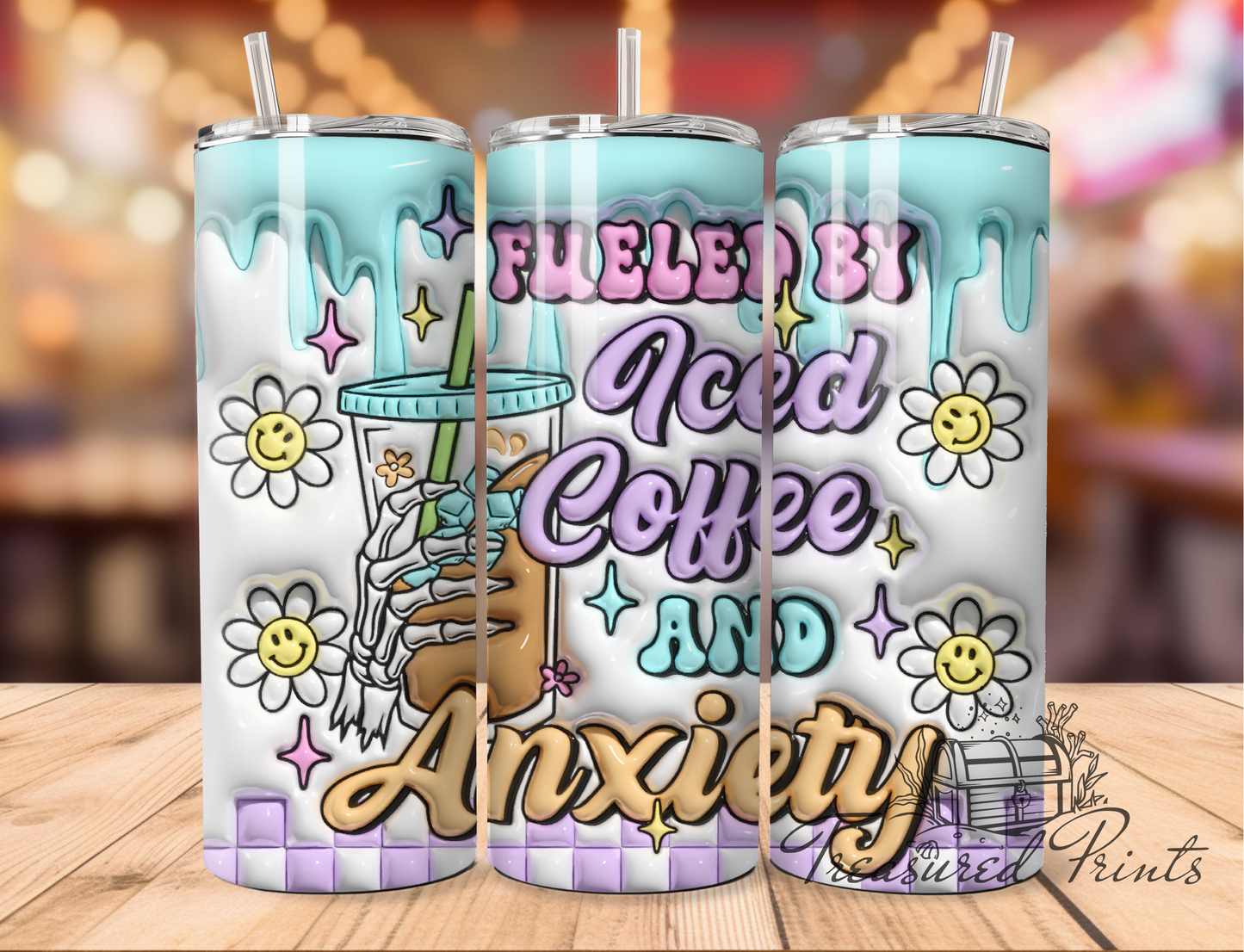 Fueled By Ice Coffee & Anxiety 20oz Tumbler