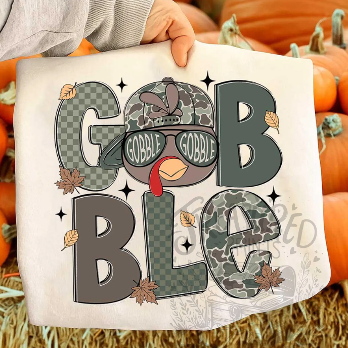 Camo Gobble Gobble Boys Tee