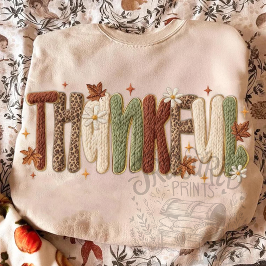 Thankful Crochet Look Tee