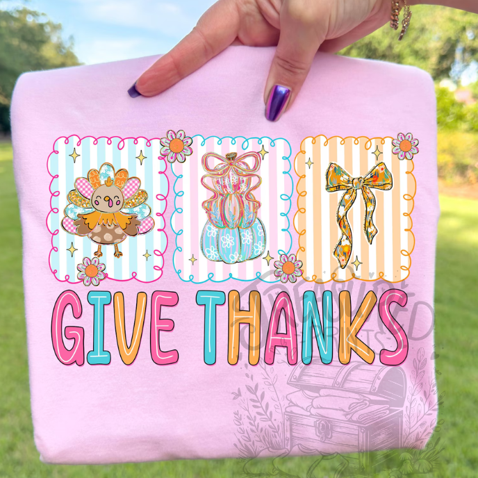 Preppy Pink Give Thanks Tee