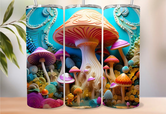 Colorful Mushrooms 20oz Tumbler