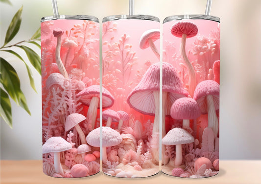 Pink Mushrooms 20oz Tumbler