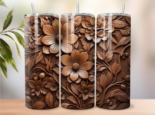 Wooden Flowers 20oz Tumbler