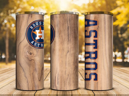 Wooden look Astros 20oz Tumbler