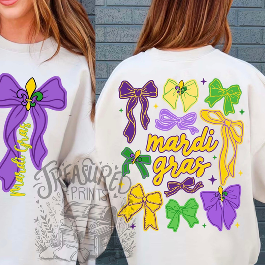 Mardi Gras Bow Coquette Tee