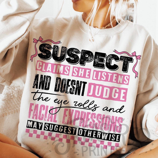 Facial Expressions Suspect Tee
