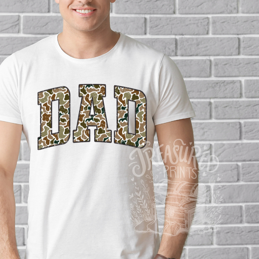 Camo Distressed Dad Tee