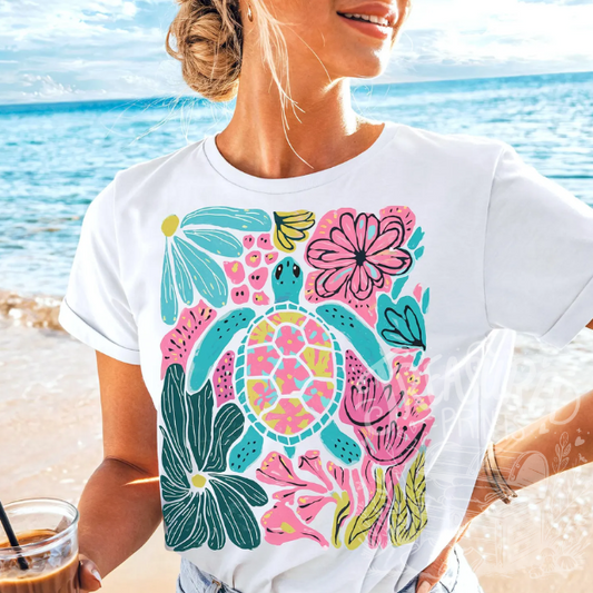 Colorful Boho Seaturtle Tee