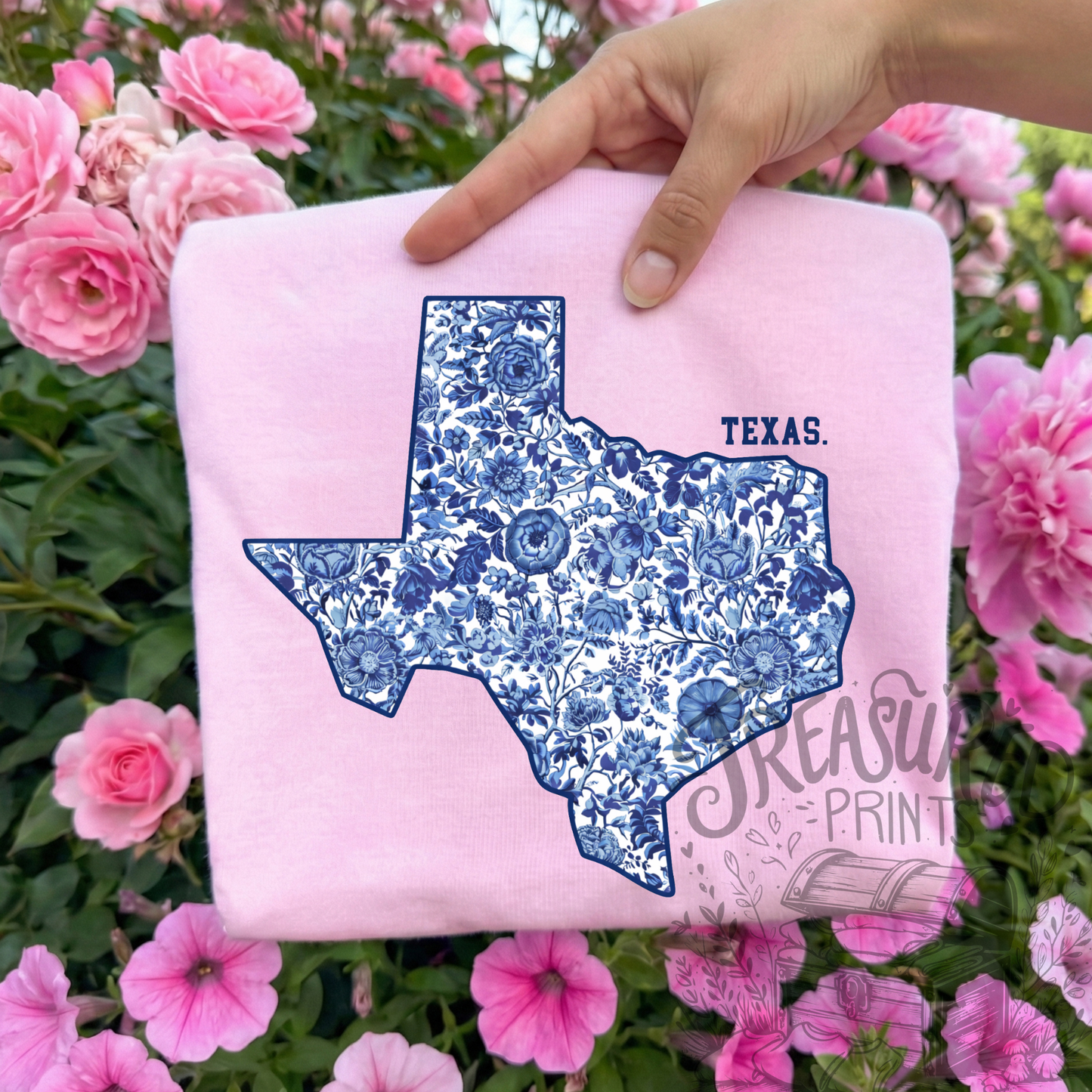 Blue Texas Floral WIthout Bow Tee