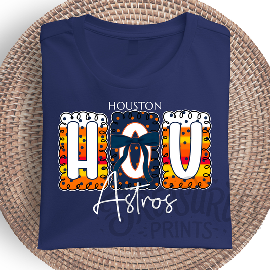 Houston Preppy Baseball Tee