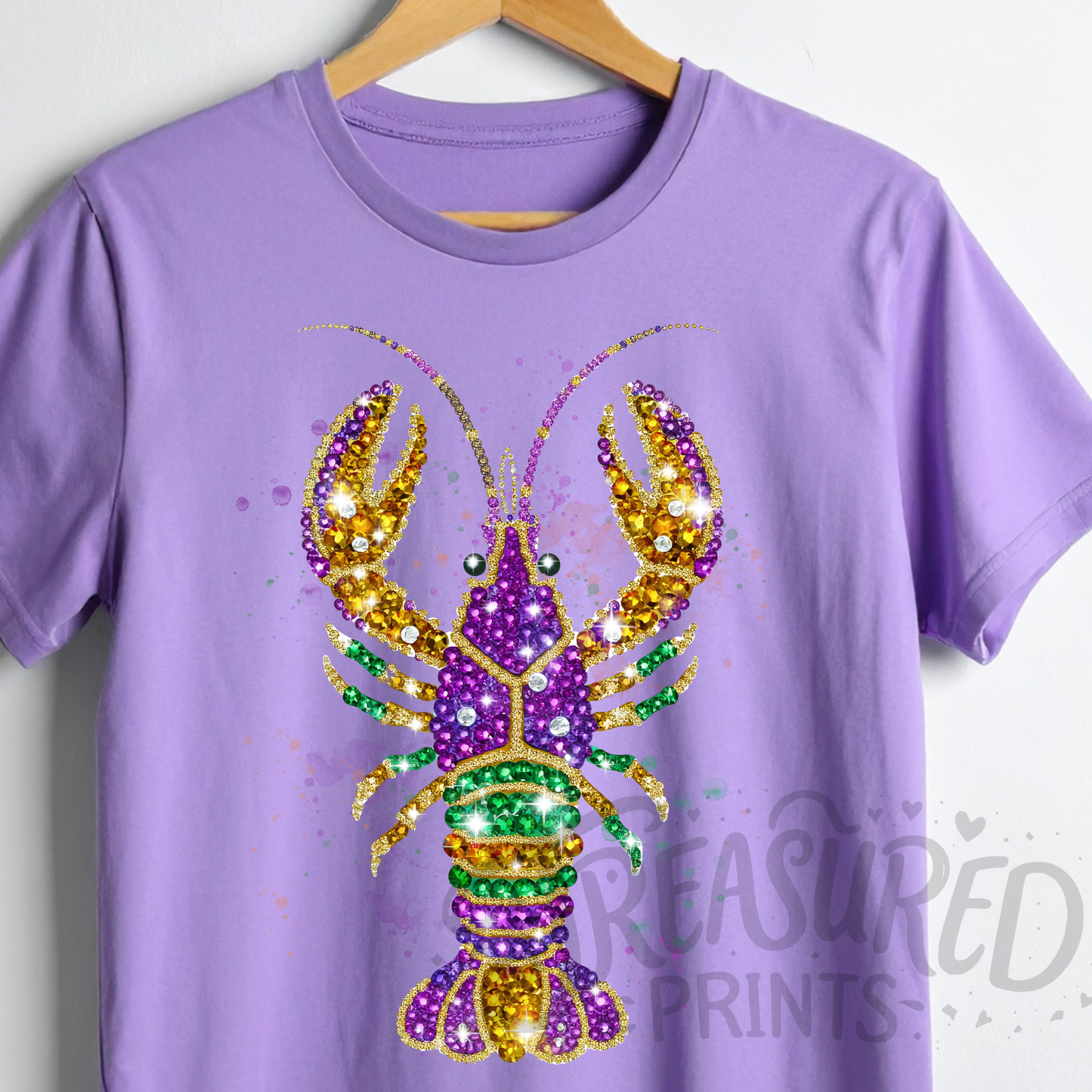 Faux Rhinstone Mardi Gras Crawdaddy Tee
