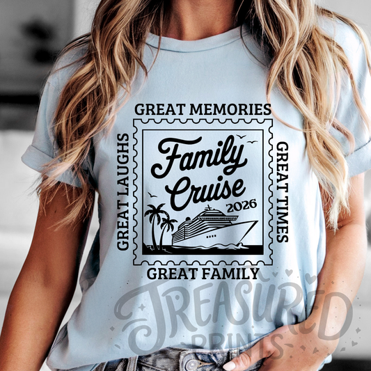 Family Cruise Stamp Style 2026