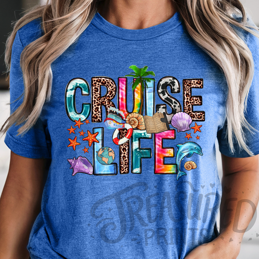 Colorful Print Cruise LIfe Tee