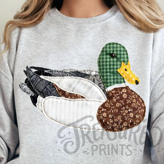 Faux Patchwork Quilt Duck Tee