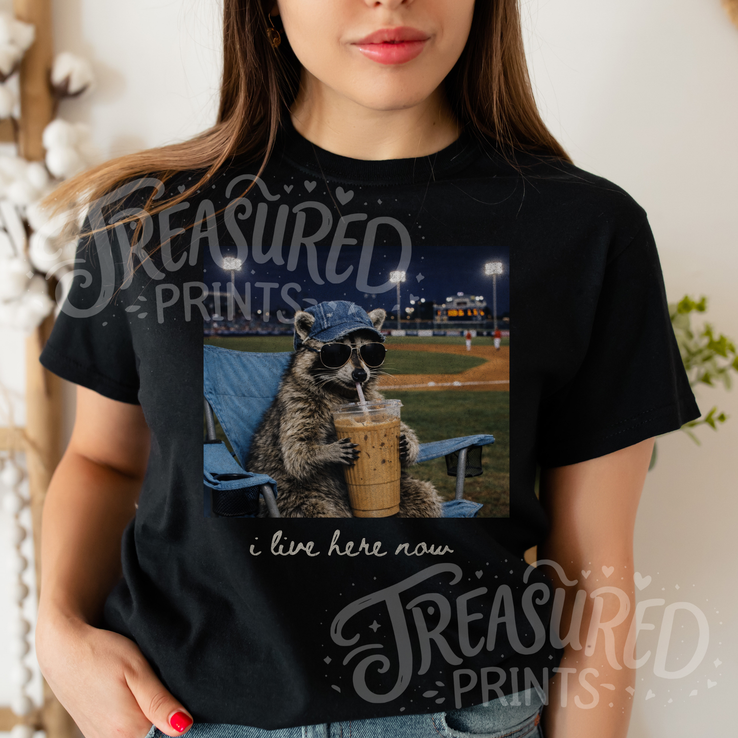 I Live Here Now Racoon Tee