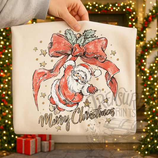 Handdrawn Santa Cutesy Tee
