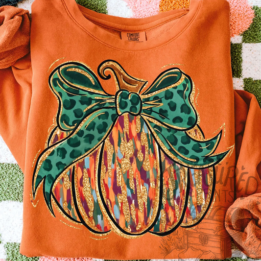 Glittery Bow Pumpkin