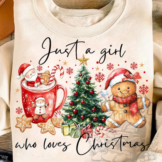 Just A Girl Who Love Christmas Gingerbread Tee